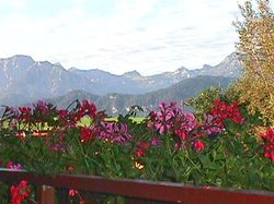 Blick vom Balkon auf die Allgäuer Alpen